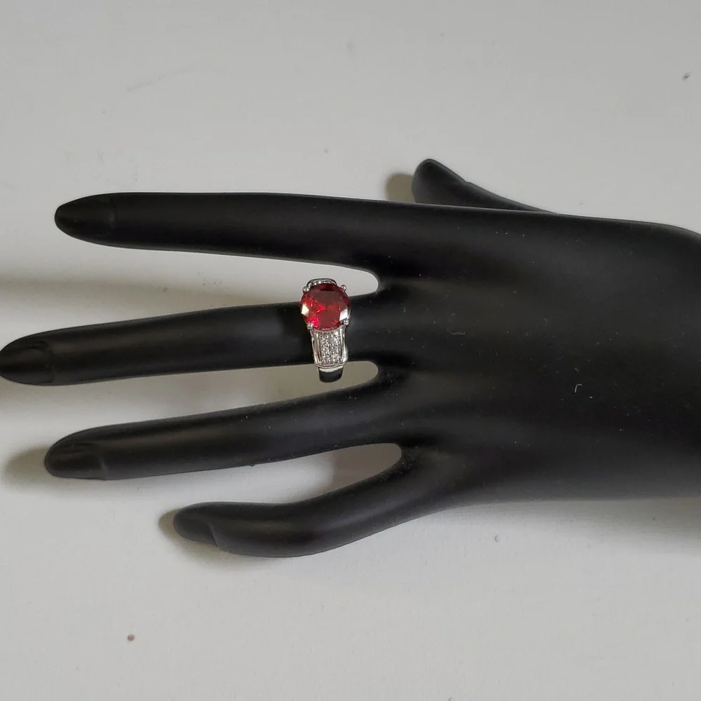 3 Cttw Sterling Silver 925 Ruby Ring